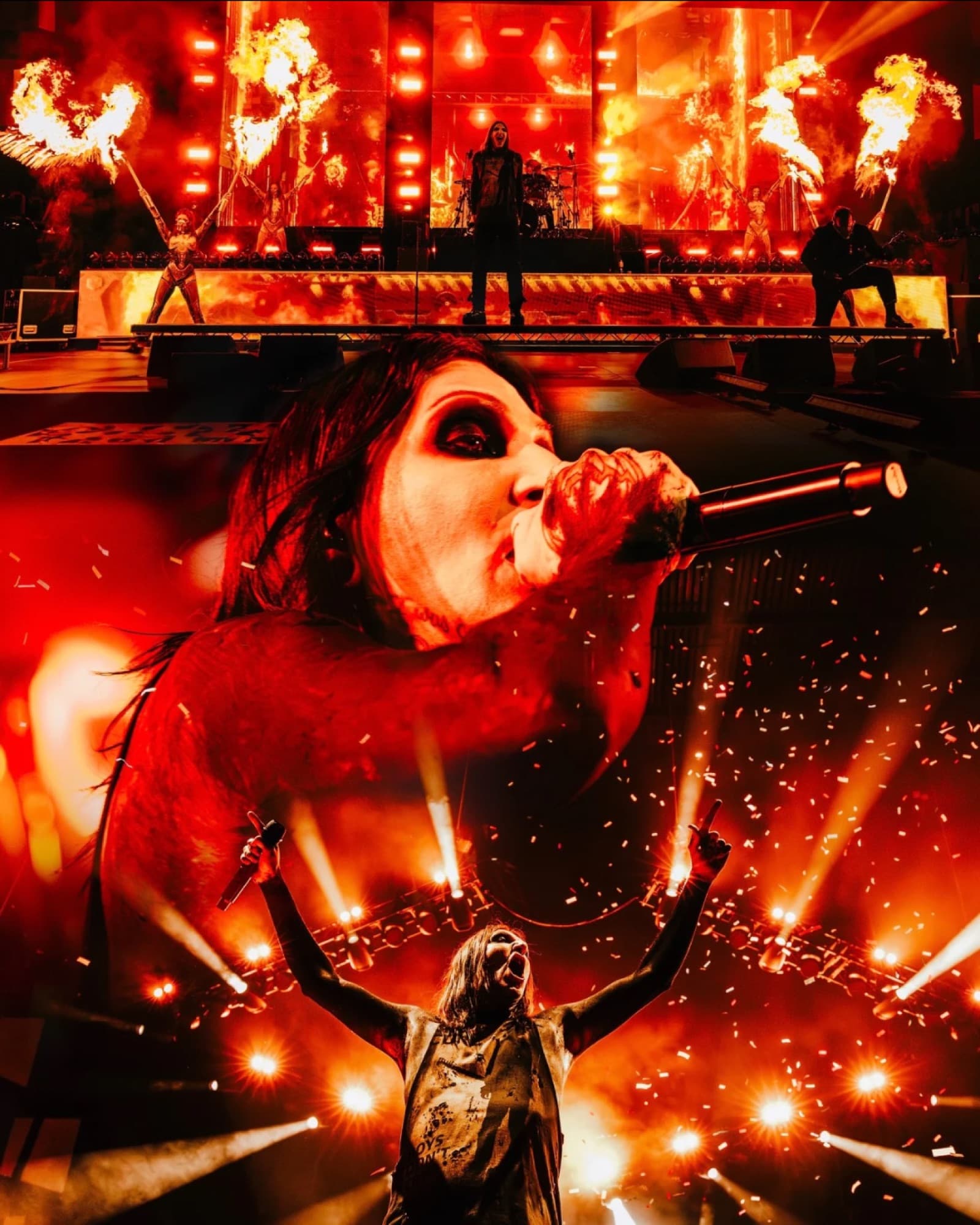 Motionless in White pyrotechnics and fire composite