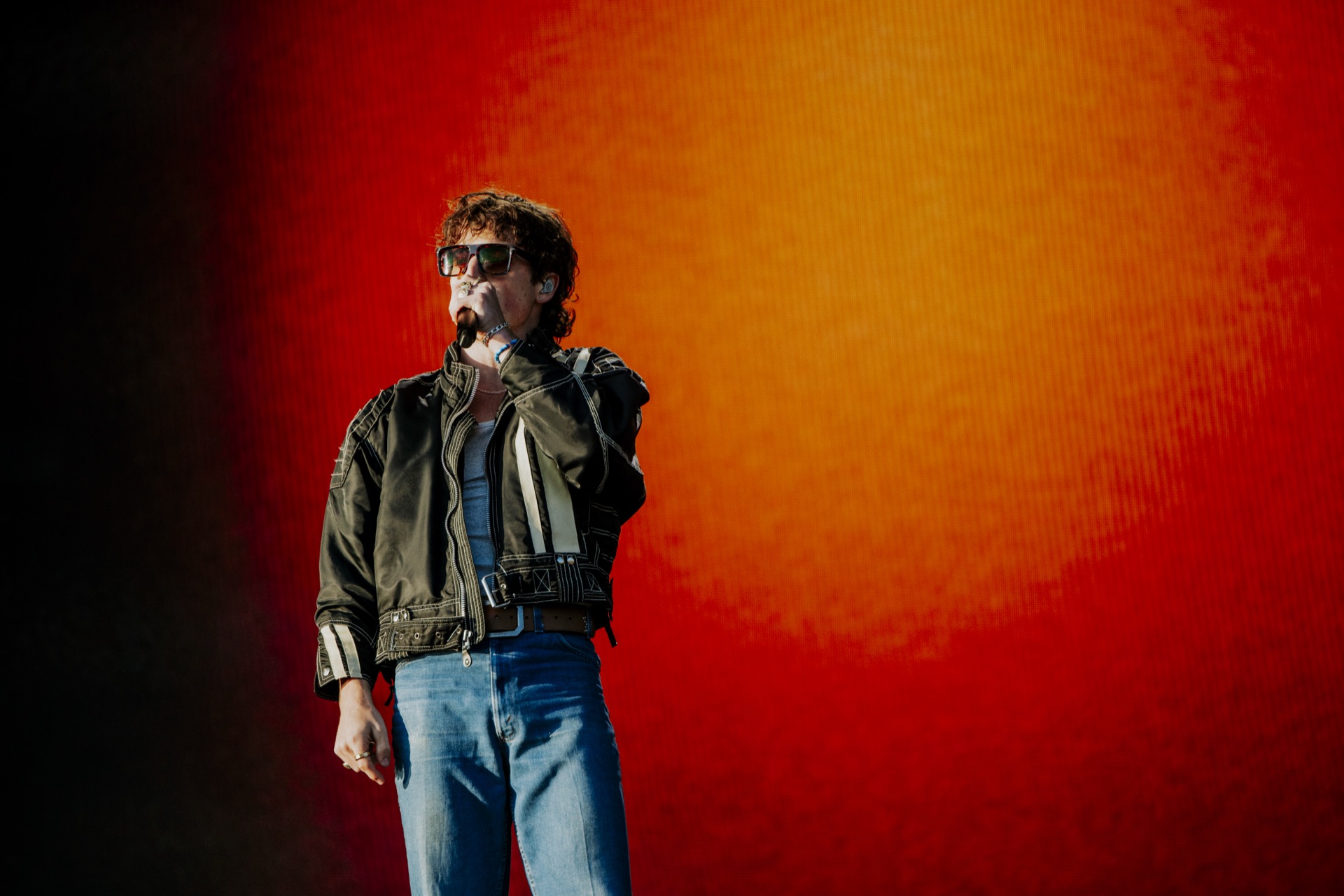 Benson Boone performing at Kelce Jam 2025